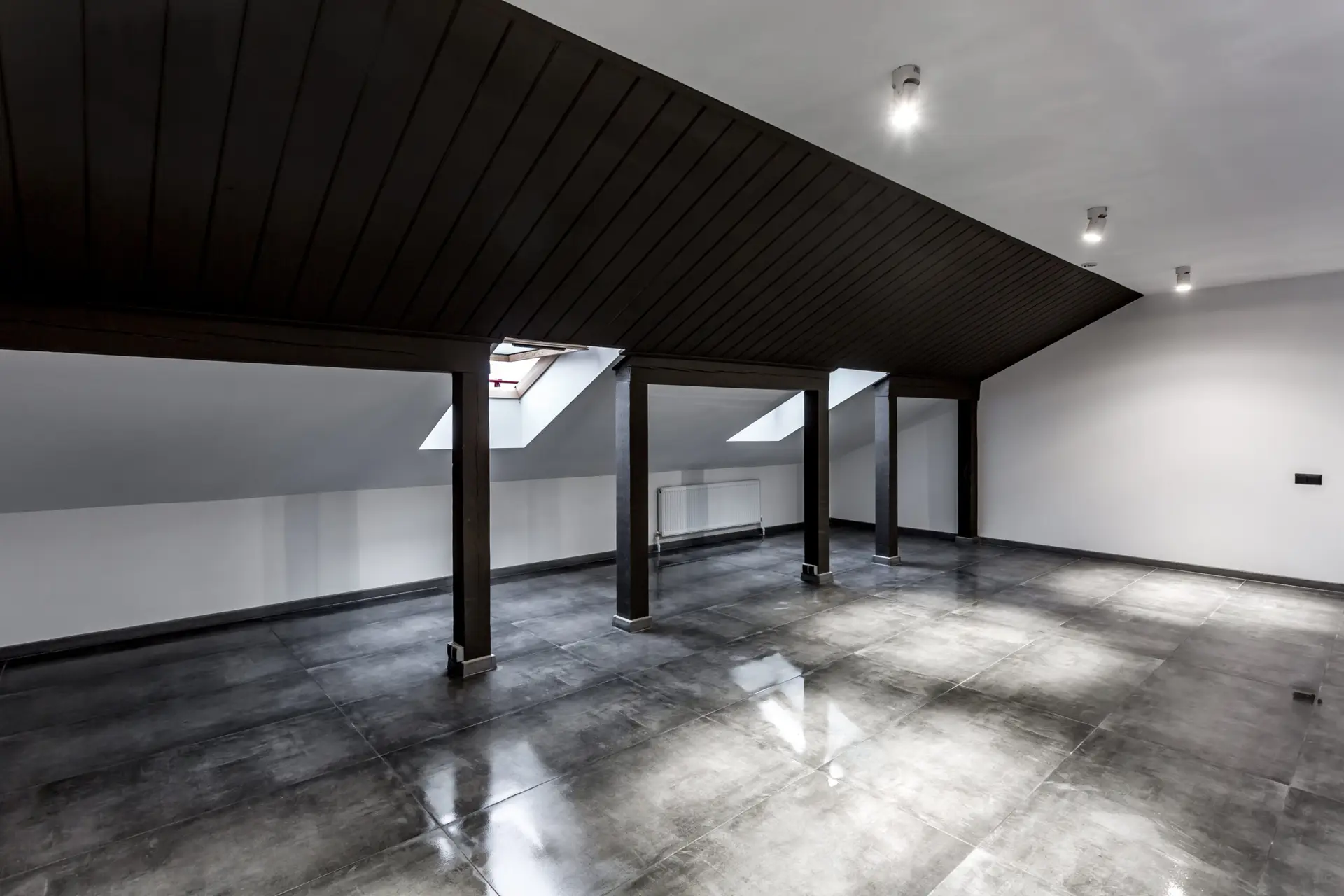 Basement ceiling painted black