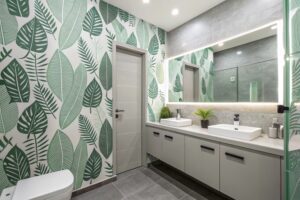Wallpaper in a Bathroom